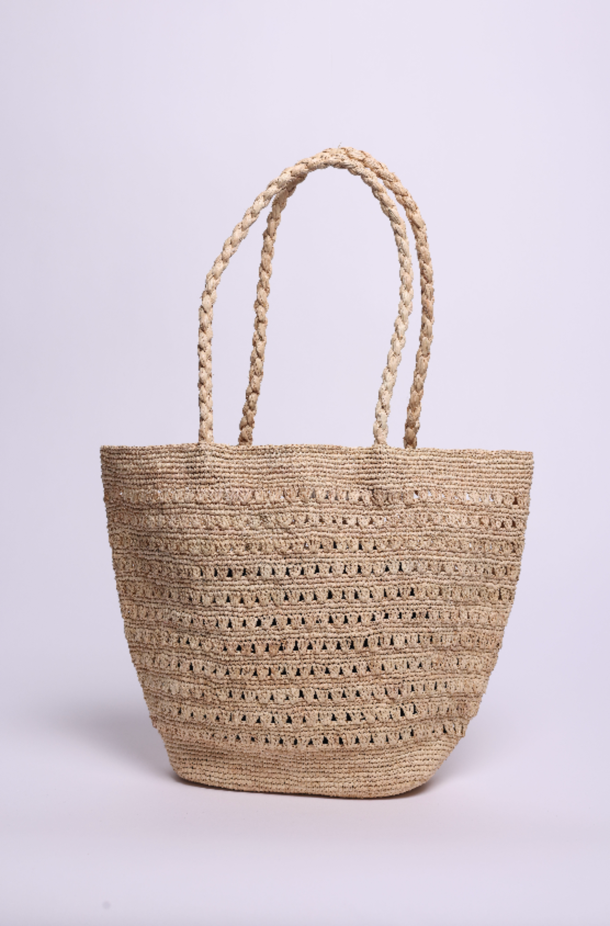 sac cabas en raphia fait main, PALMA naturel 
