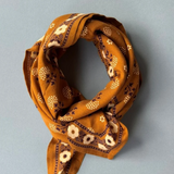 Grand foulard en coton ANASTASE bronze