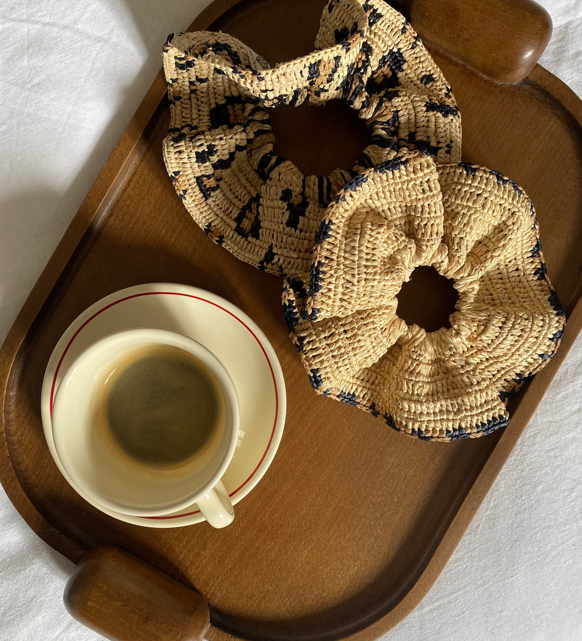 ensemble de deux chouchous en raphia naturels motifs léopard, BIBY I The Clow Company