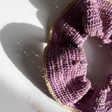 Maxi chouchou en crochet de raphia fait main, BIBY violette