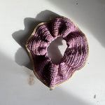 Maxi chouchou en raphia fait main, BIBY violette