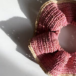 Maxi chouchou en crochet de raphia fait main, BIBY rose