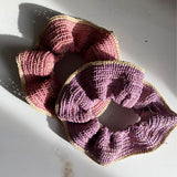 Duo de chouchous en raphia, BIBY rose et violette