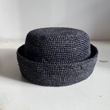 CHAPEAU EN RAPHIA MARIN NOIR
