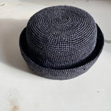 CHAPEAU EN RAPHIA MARIN NOIR