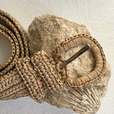 CEINTURE EN RAPHIA KIBA TAUPE