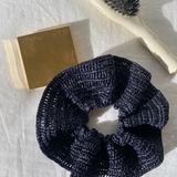 Chouchou en crochet de raphia NOIR fait main - BIBY I The Clow Company