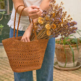 SAC CABAS PALMETA CANNELLE