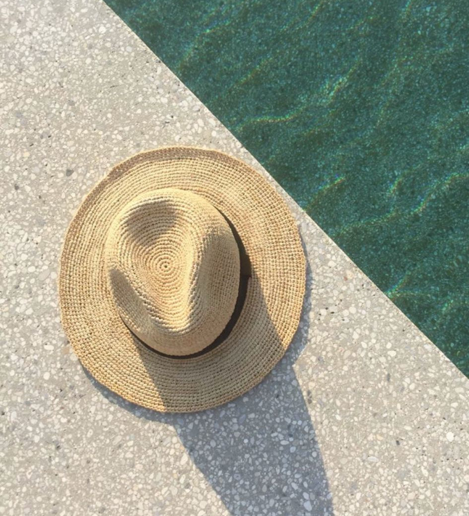 chapeau en crochet de raphia naturel, PANAMA I The Clow Company