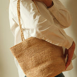 sac seau en crochet de raphia fait main, BIG SINY naturel I The Clow Company