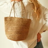 sac seau en crochet de raphia fait main, BIG SINY thé I The Clow Company