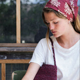Petit foulard en coton GALATIE bordeaux
