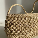 BAO naturel, petit sac en crochet de raphia fait main- vue de profil