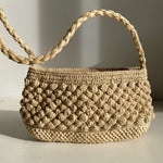BAO naturel, petit sac en crochet boules en raphia