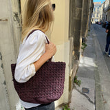 cabas en crochet de raphia épis chocolat, Détails 
