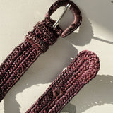 ceinture à boucle en raphia fait main, KIBA chocolat