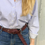 ceinture à boucle en raphia chocolat, intemporelle et élégante