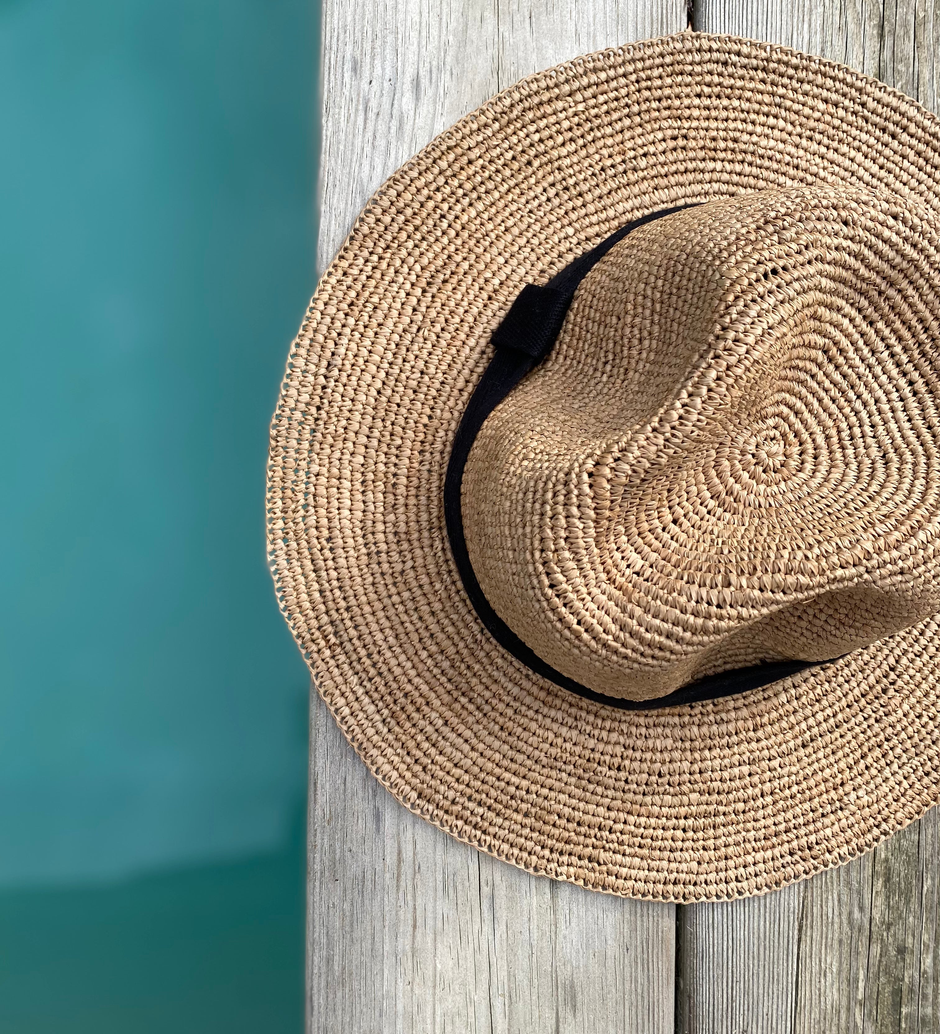 Chapeau panama en crochet de raphia fait main, PANAMA thé