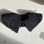 Col amovible en crochet de raphia fait main, KINTANA noir