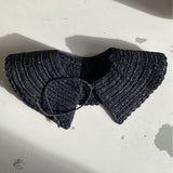 Col amovible en crochet de raphia fait main, KINTANA noir