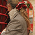 Chouchou en crochet de raphia rouge fait main - BIBY I The Clow Company