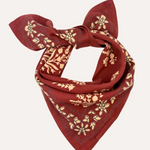 petit foulard bordeaux en coton imprimé