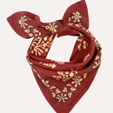 petit foulard bordeaux en coton imprimé
