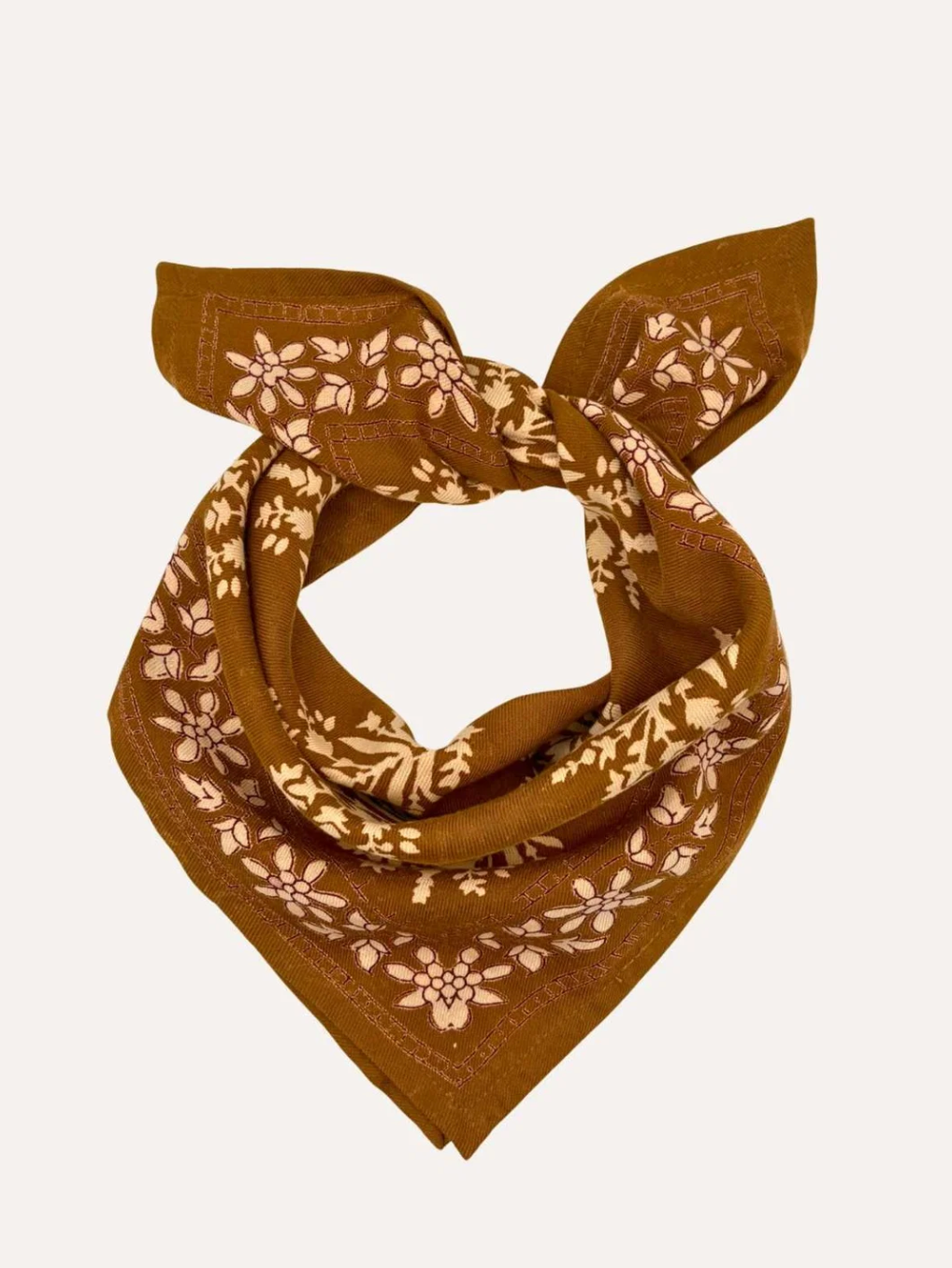 petit foulard en coton imprimé GALATIE tabac