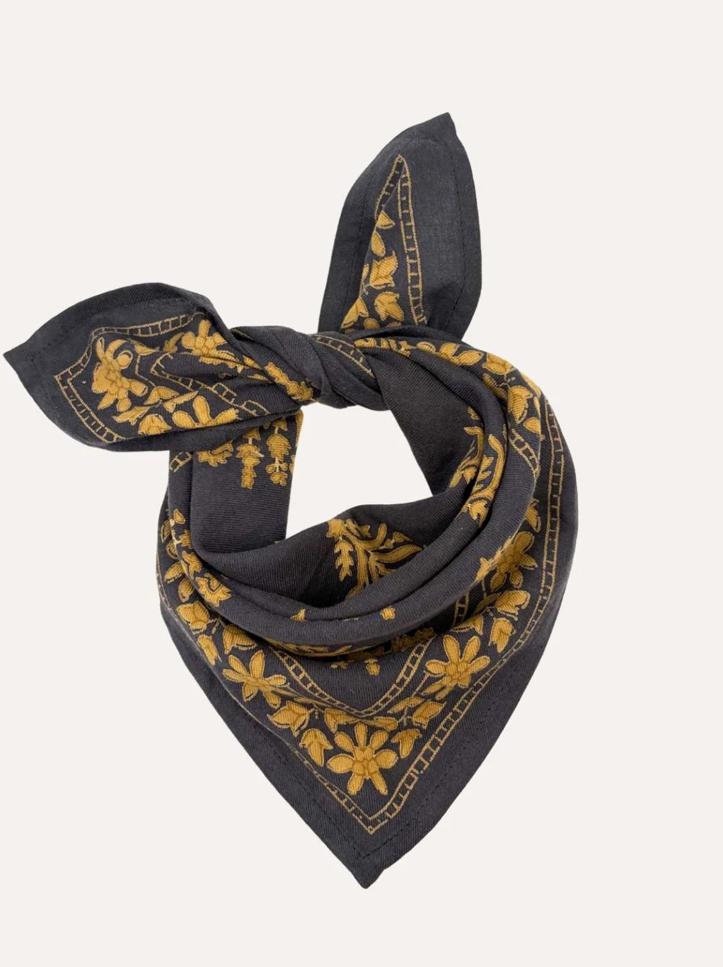 petit foulard en coton imprimé GALATIE noir