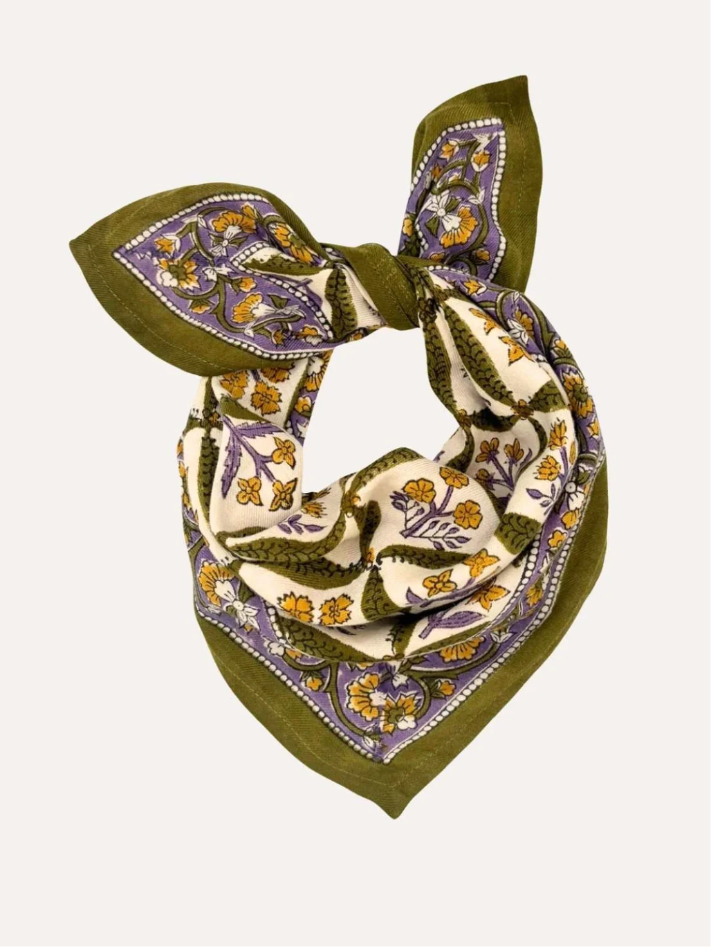 petit foulard en coton imprimé zenon vert
