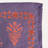 zoom sur le motif du petit foulard en coton imprimé GALATIE flame