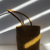 Petit panier en raphia, couleur vert marron, SINY automne 