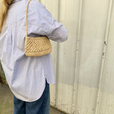 petit sac baguette en crochet de raphia fait main, BAO naturel