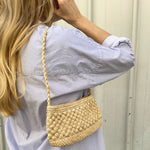 petit sac baguette en crochet de raphia naturel, BAO 