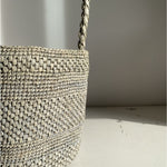 détails du crochet de raphia du sac seau écume, SINY