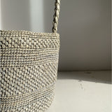 détails du crochet de raphia du sac seau écume, SINY