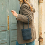 Sac seau en raphia marine fait main porté main– SINY