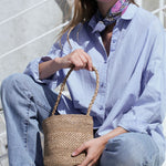 petit panier en raphia marron clair 