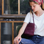 petit sac seau bordeaux en crochet de raphia