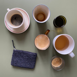 Porte-cartes en raphia fait main - POLETA noir