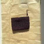 petite pochette en crochet de raphia chocolat