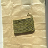 petite pochette en crochet de raphia vert pistache 