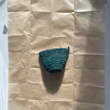 petit porte monnaie zippé en crochet de raphia vert 