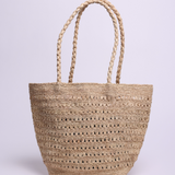 Sac cabas ajouré en raphia naturel - PALMA naturel