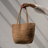 Sac cabas en raphia ajouré fait main -PALMA the