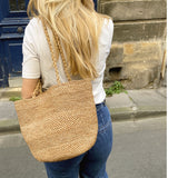 panier en crochet de raphia fait main, BIG SINY thé -porté en ville