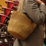 Sac seau en raphia automne fait main porté épaule– BIG SINY