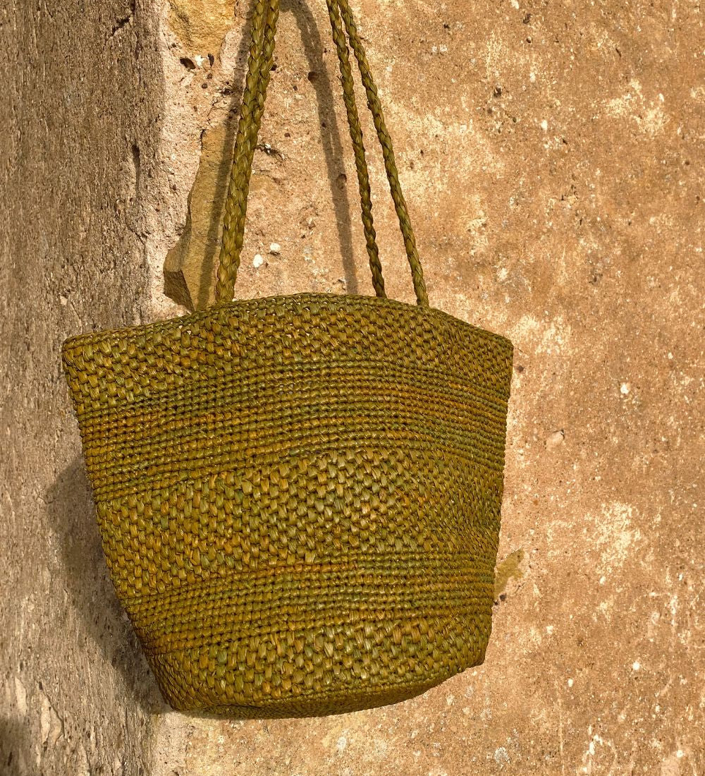 Sac seau en raphia automne fait main – BIG SINY