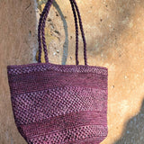 Sac seau en raphia fait main – BIG SINY bordeaux