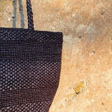 Détails du sac seau en raphia fait main  – BIG SINY chocolat